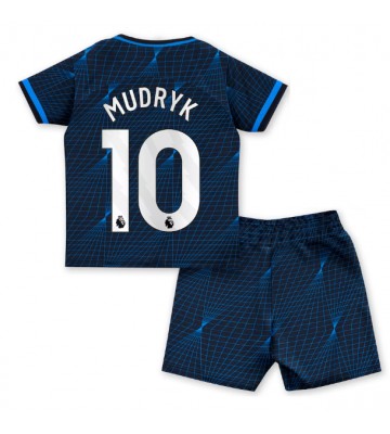 Chelsea Mykhailo Mudryk #10 Segunda Equipación Niños 2023-24 Manga Corta (+ Pantalones cortos)